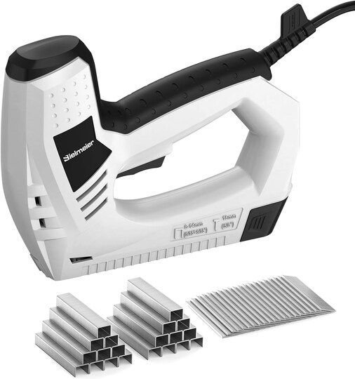 Citrus; Electric Staple Gun, 2-in-1 Staple Gun Brad Nailer Including 2000Pcs Staples and Nails, 120V Corded Nail Gun Electric Stapler Heavy Duty for DIY Projects, Upholster and Woodworking; Category:Upholstery & Drapery Supplies; Image:1